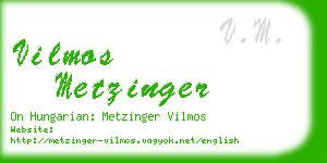 vilmos metzinger business card